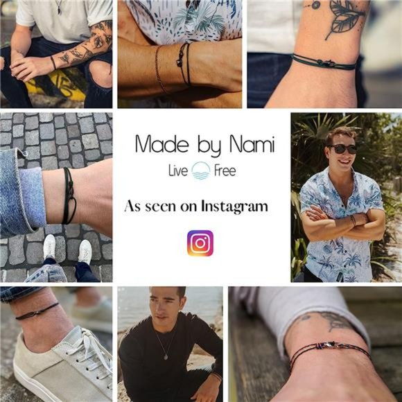 Adjustable Wrap Surfer Bracelet Women & Men Thin String Bracelet with Snap Hook - Picture 6 of 7